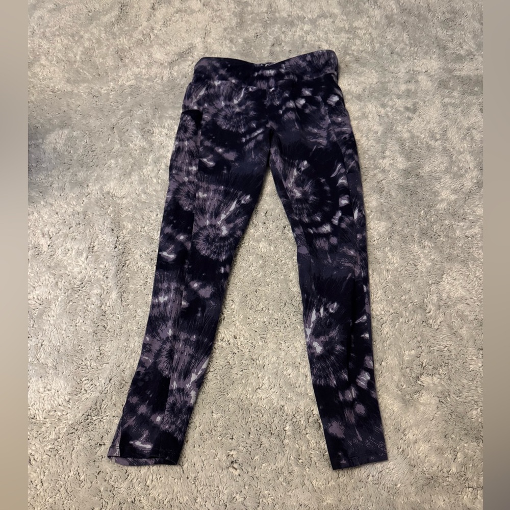 art class Purple Tie-Dye Kids Leggings